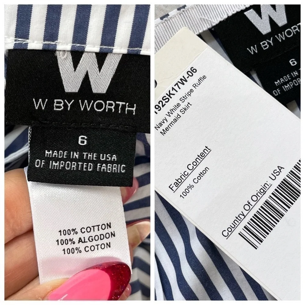 Worth NWT 2 PC blue striped ruffle top + asymmetrical mermaid skirt *iamwarrior